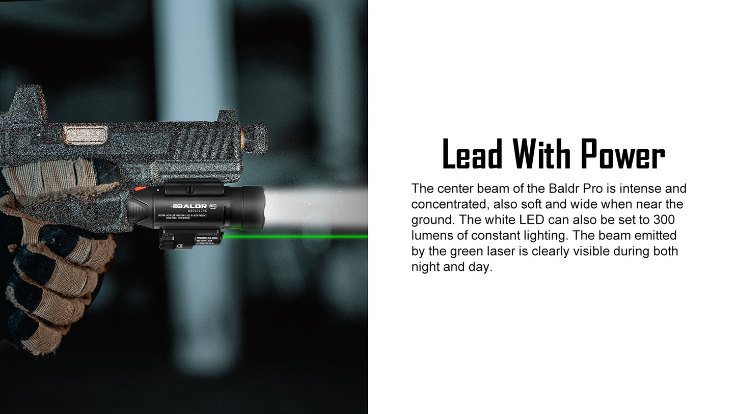 OLight - Baldr Pro Tactical Light & Green Laser